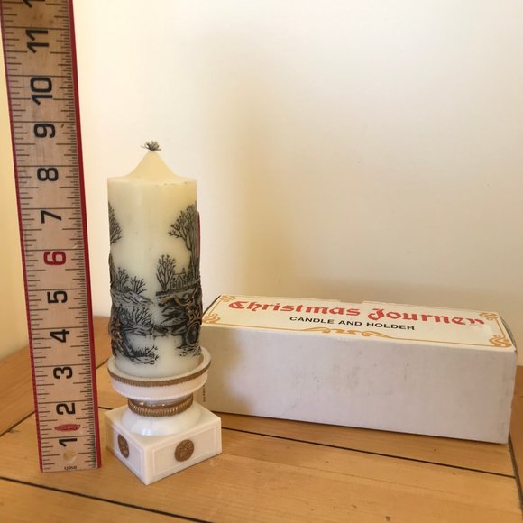 Jasco Christmas Journey 3D Painted Candle & Plastic Stand Vintage with Box - Picture 4 of 7